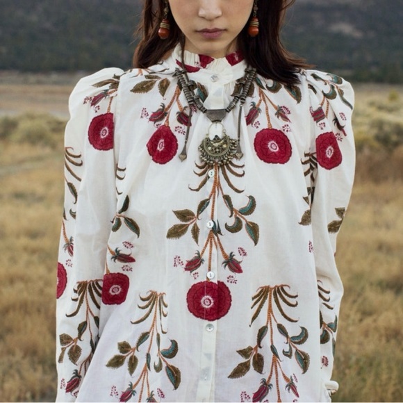 Alix Of Bohemia Tops - Alix of Bohemia Annabell Cotswold bloom shirt